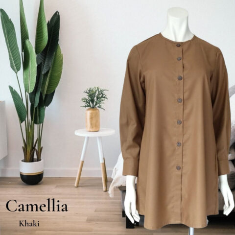 Haleema Kemeja Wanita Shirt Women Muslimah Cotton Camellia
